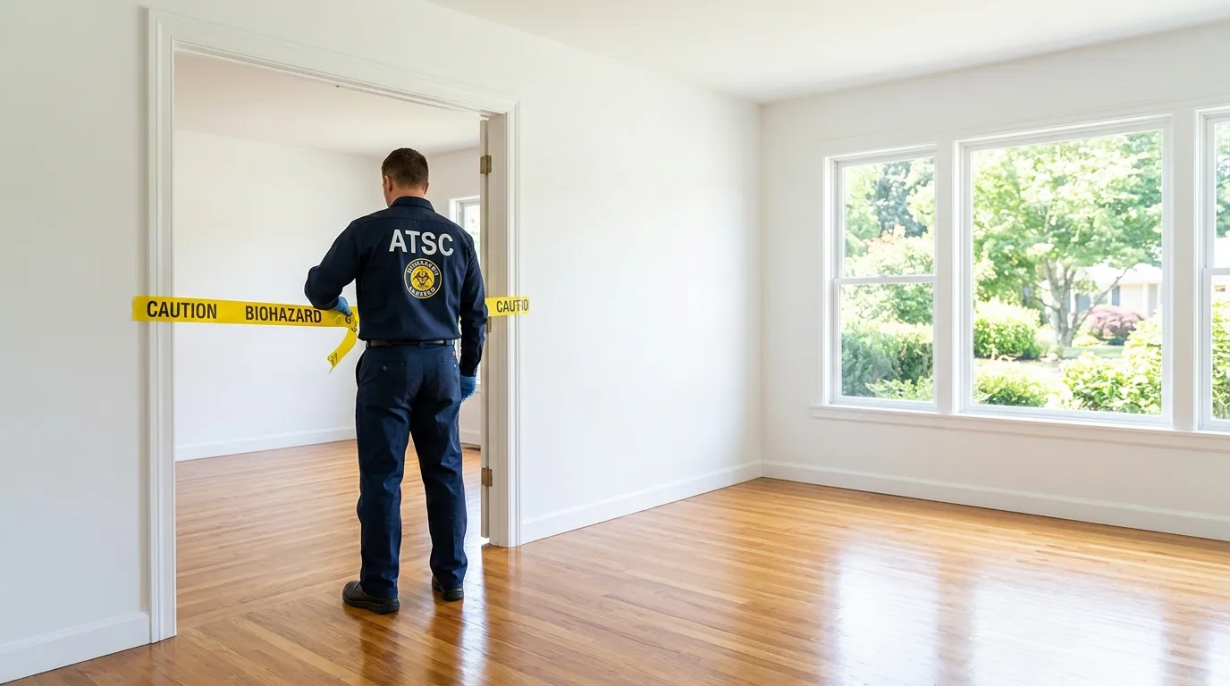Certified biohazard cleanup crew performing Decomposition Cleanup in Encanto